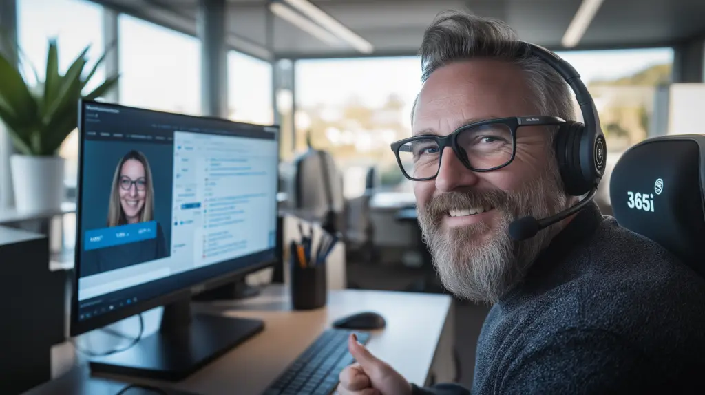 Kettering Man with headset giving Web Design support