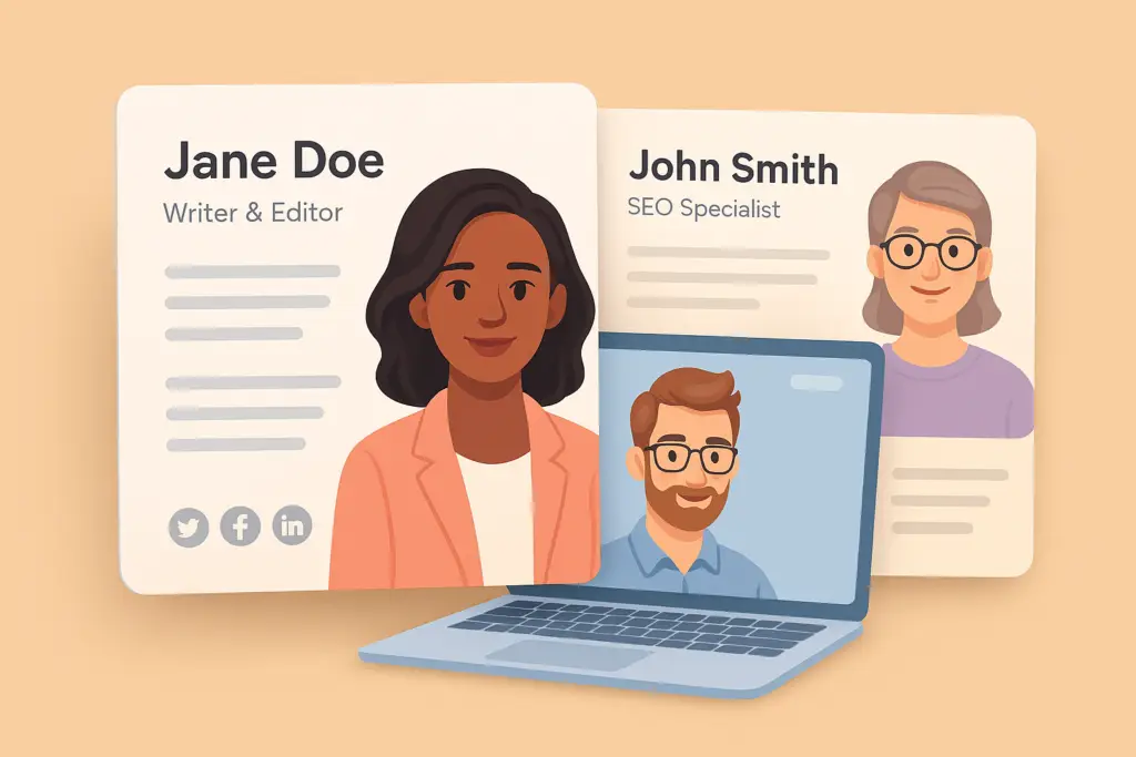 Real people real results author profiles showcase illustration