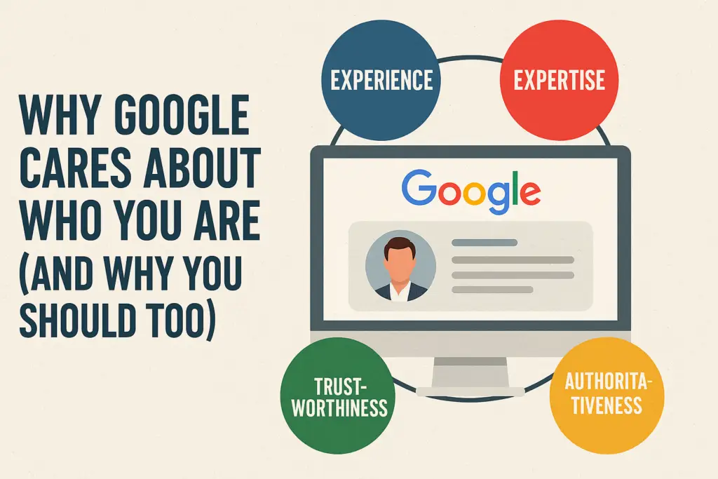 Why Google cares about author profiles E-E-A-T SEO image