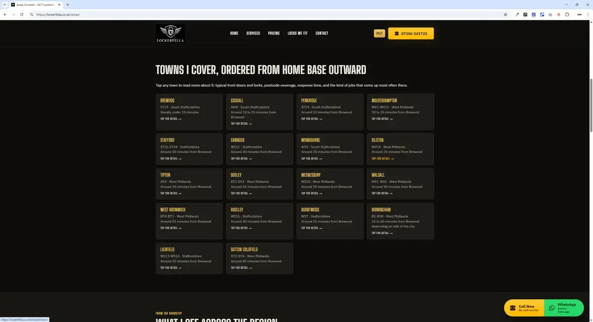 Locksmith Areas